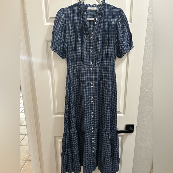 Doen Revi Dress in Blue Cottage Plaid - Picture 2 of 4